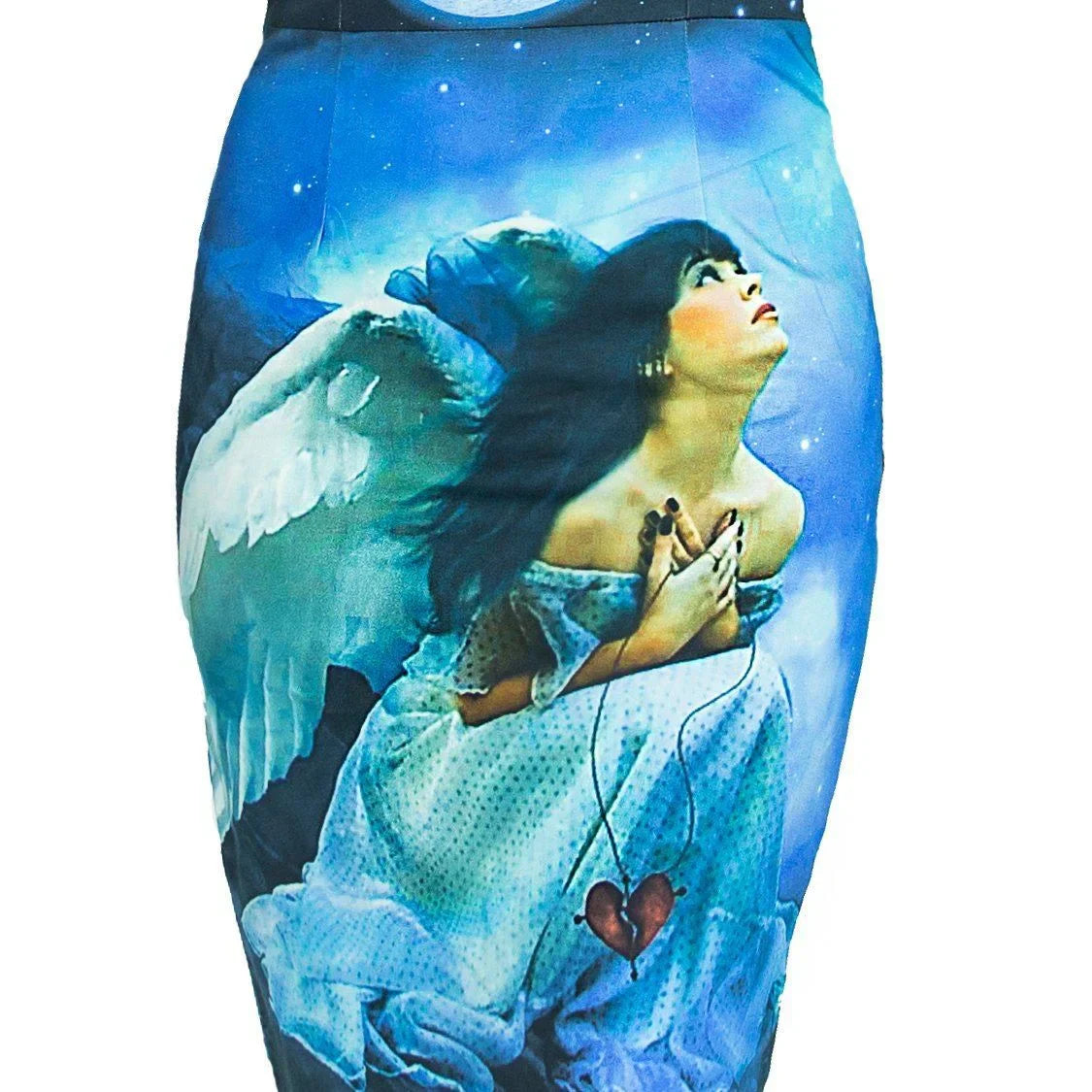 Fallen Angel Blue Moon Night Sky Midi Dress - Angel - Dr Faust