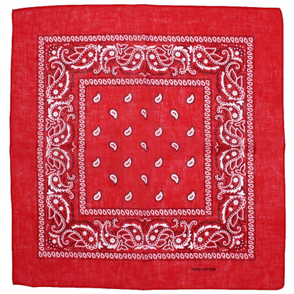 Black and White Design Red Cotton Bandana - Everard - Dr Faust