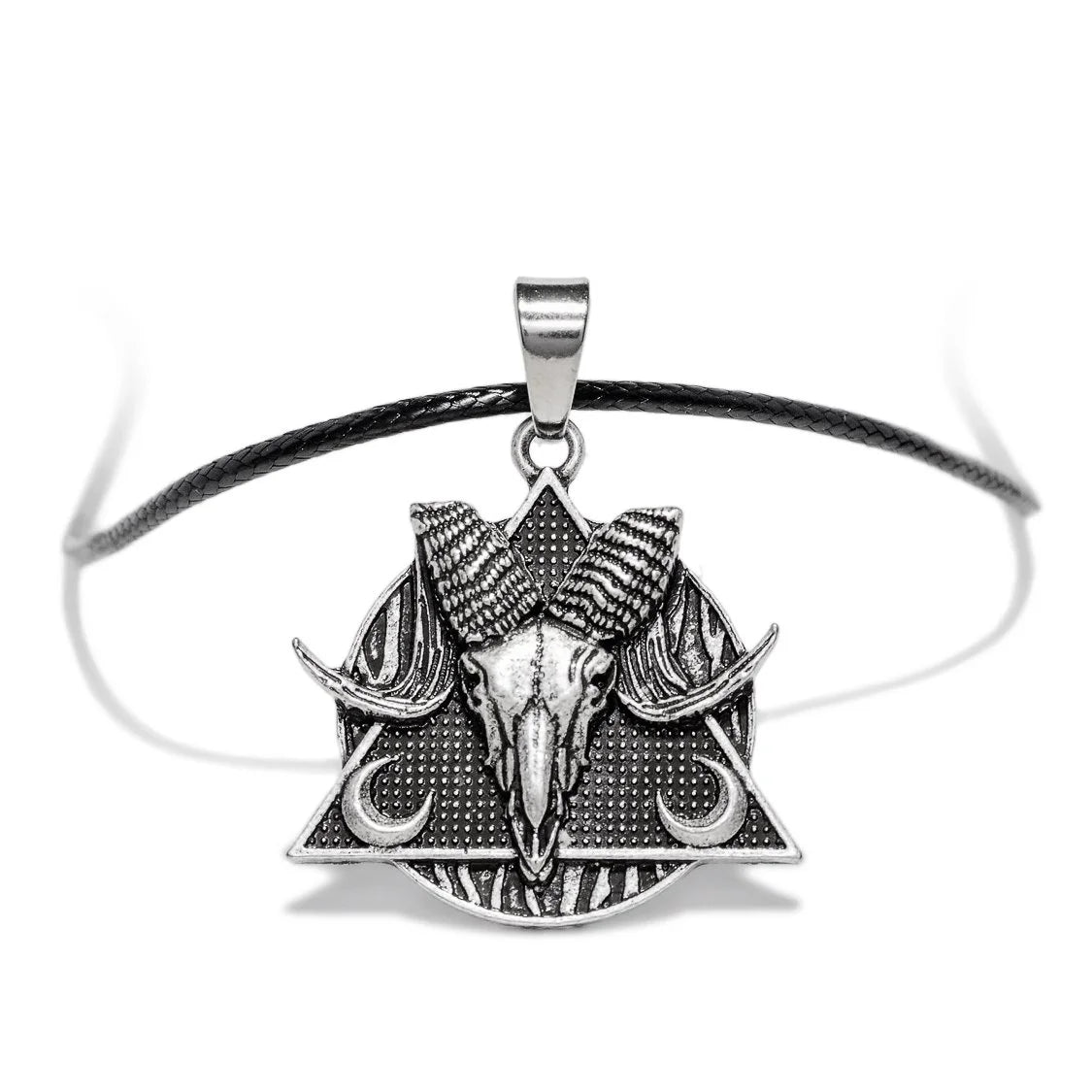 Black Occult Symbol DeltaRam Pendant and Necklace - Elise - Dr Faust