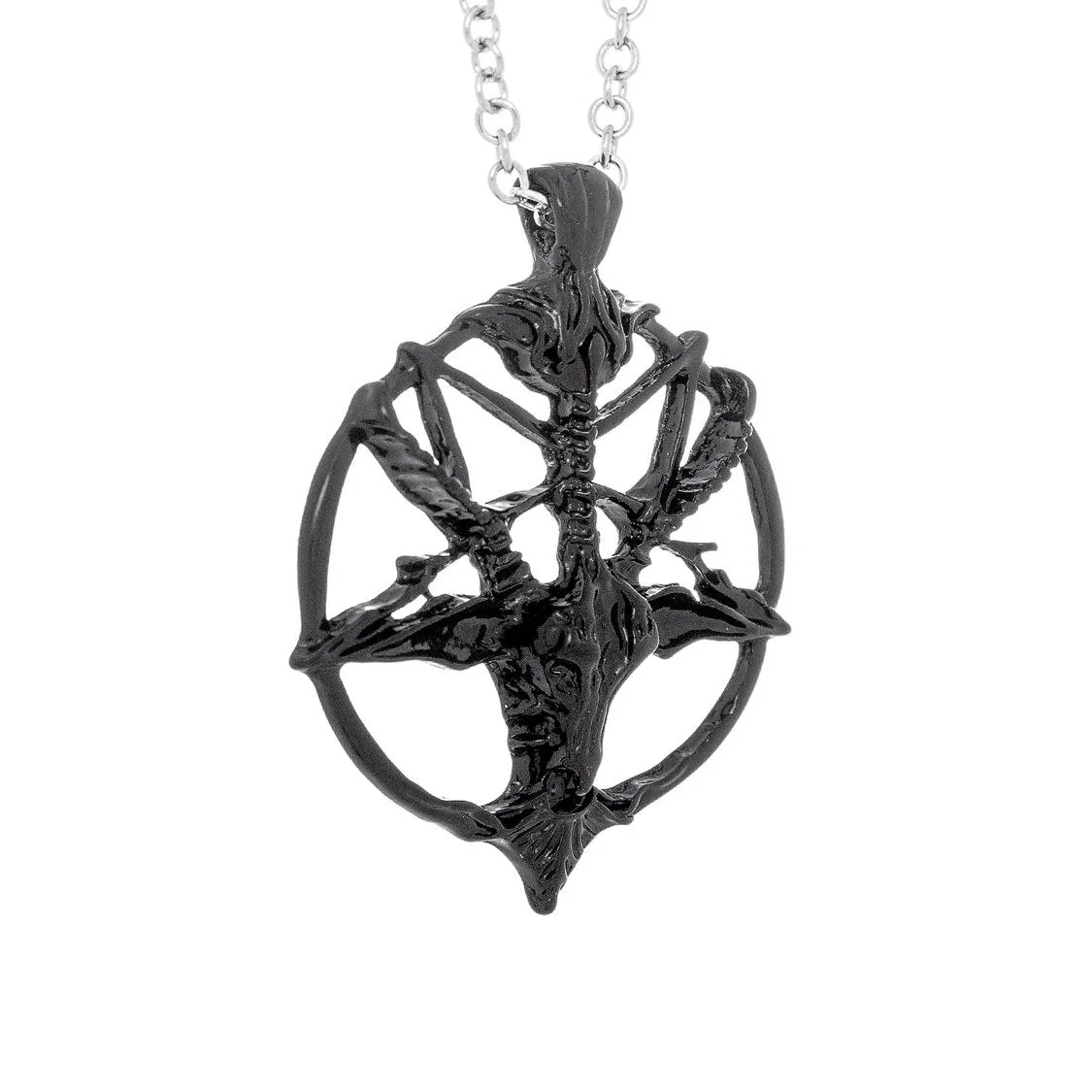 Black Seal Baphomet PentaRam Pendant and Necklace - Teagan - Dr Faust