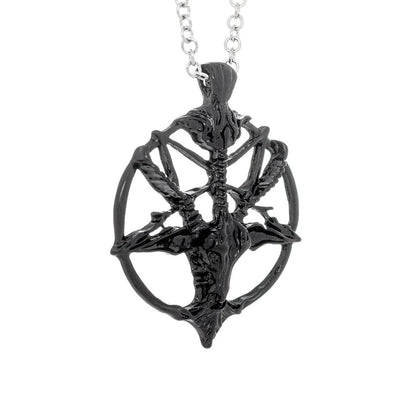 Black Seal Baphomet PentaRam Pendant and Necklace - Teagan - Dr Faust