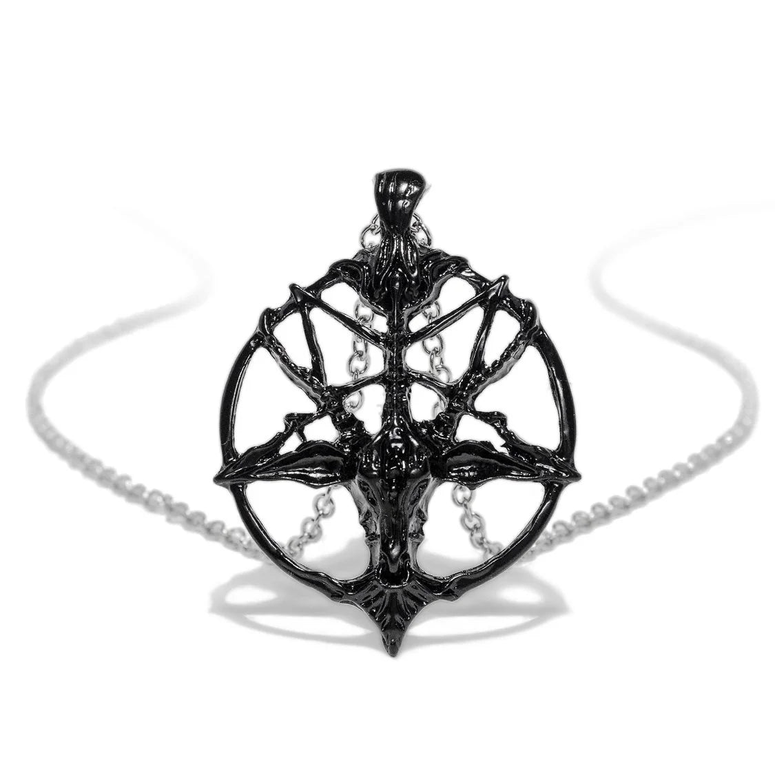 Black Seal Baphomet PentaRam Pendant and Necklace - Teagan - Dr Faust