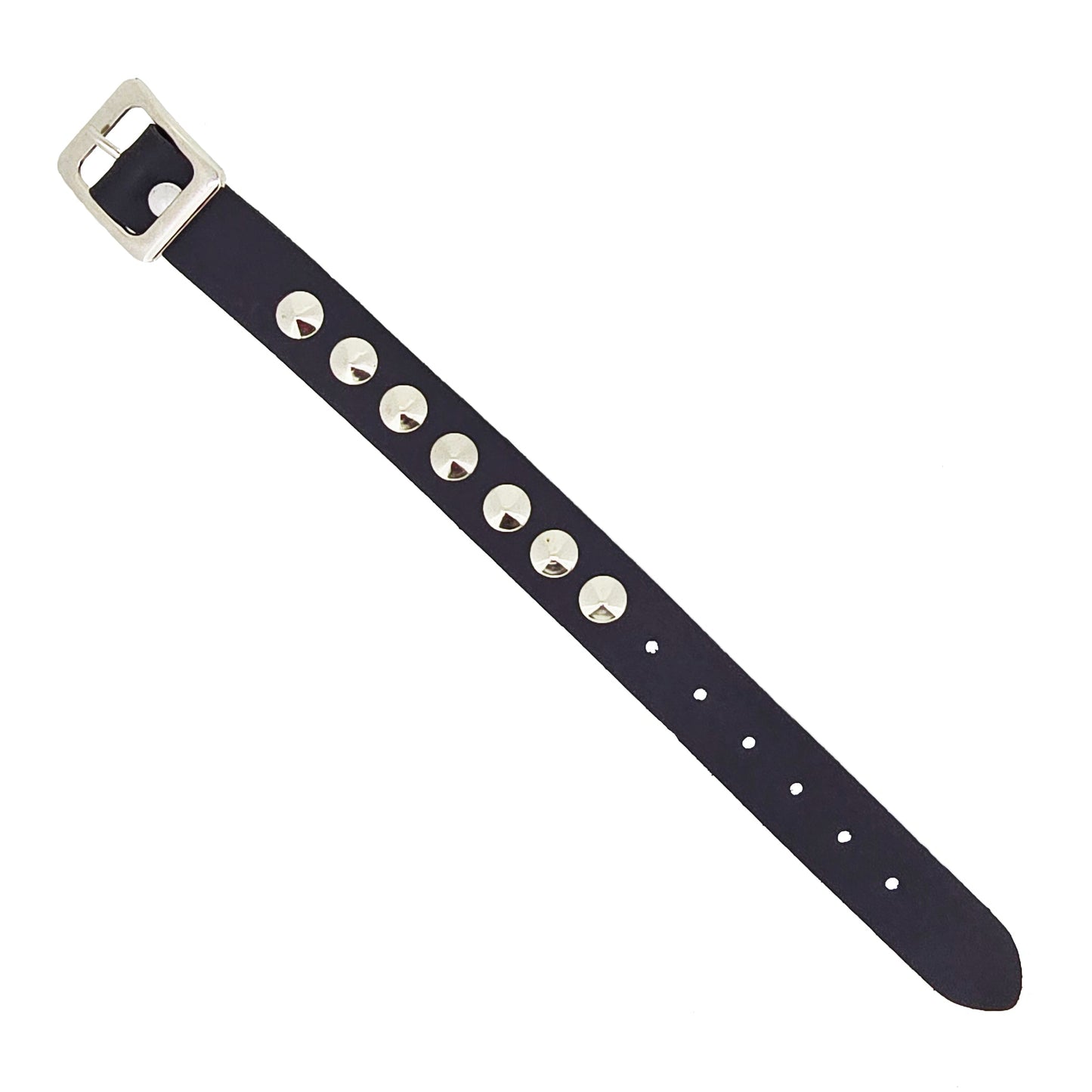 Black Vegan Leather Bracelet With Silver Studs