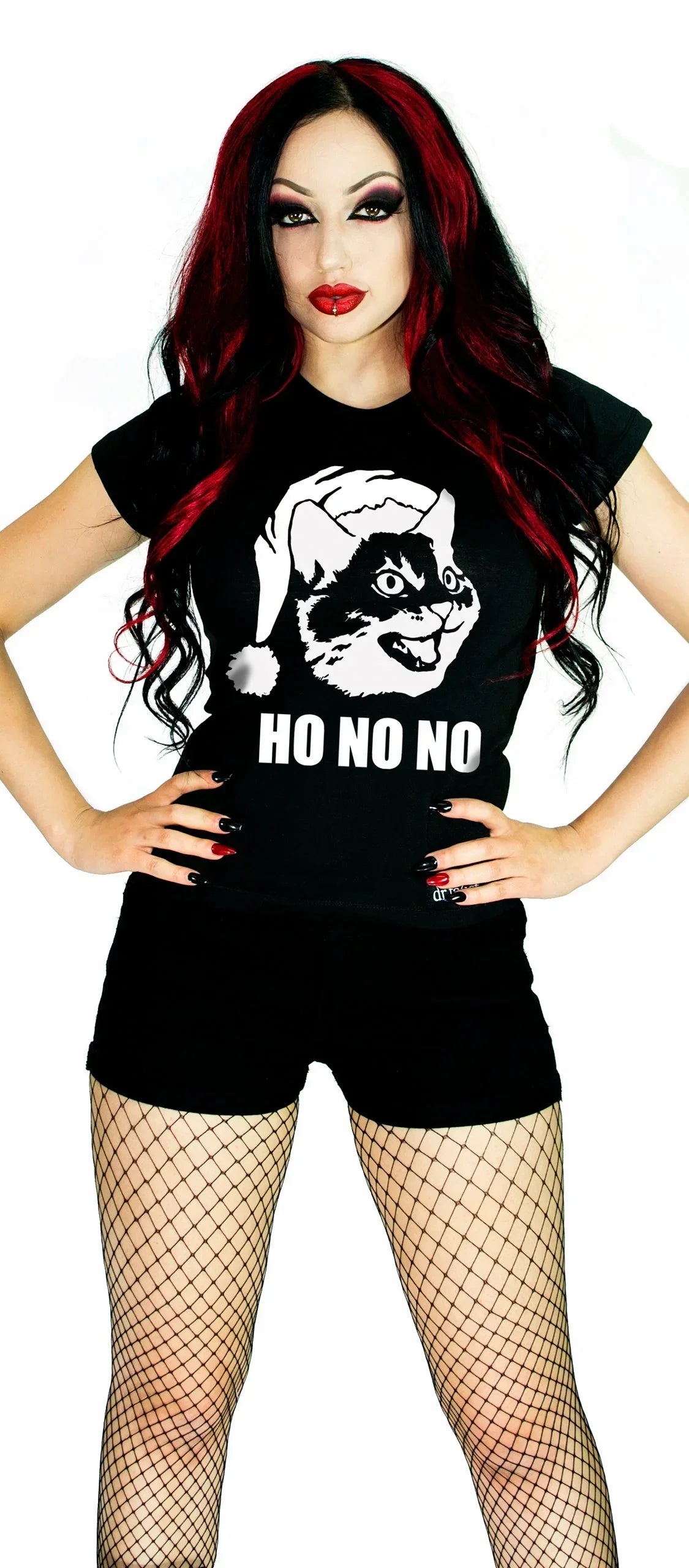 Ho No No Cat Black T-Shirt - Noela - Dr Faust