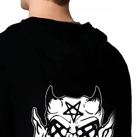 Pentagram Eyes Crazy Devil Men’s Black Hoodie - Ryker - Men Hoodie