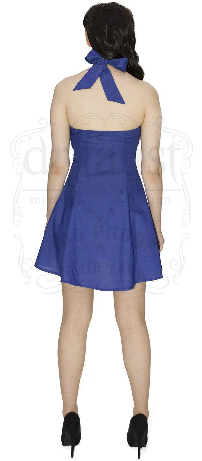 Electric Blue Halterneck Mini Dress for Effortless Summer Style