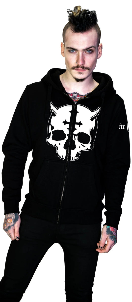 Evil Skull Thick Men's Black Hoodie - Chad - Dr Faust