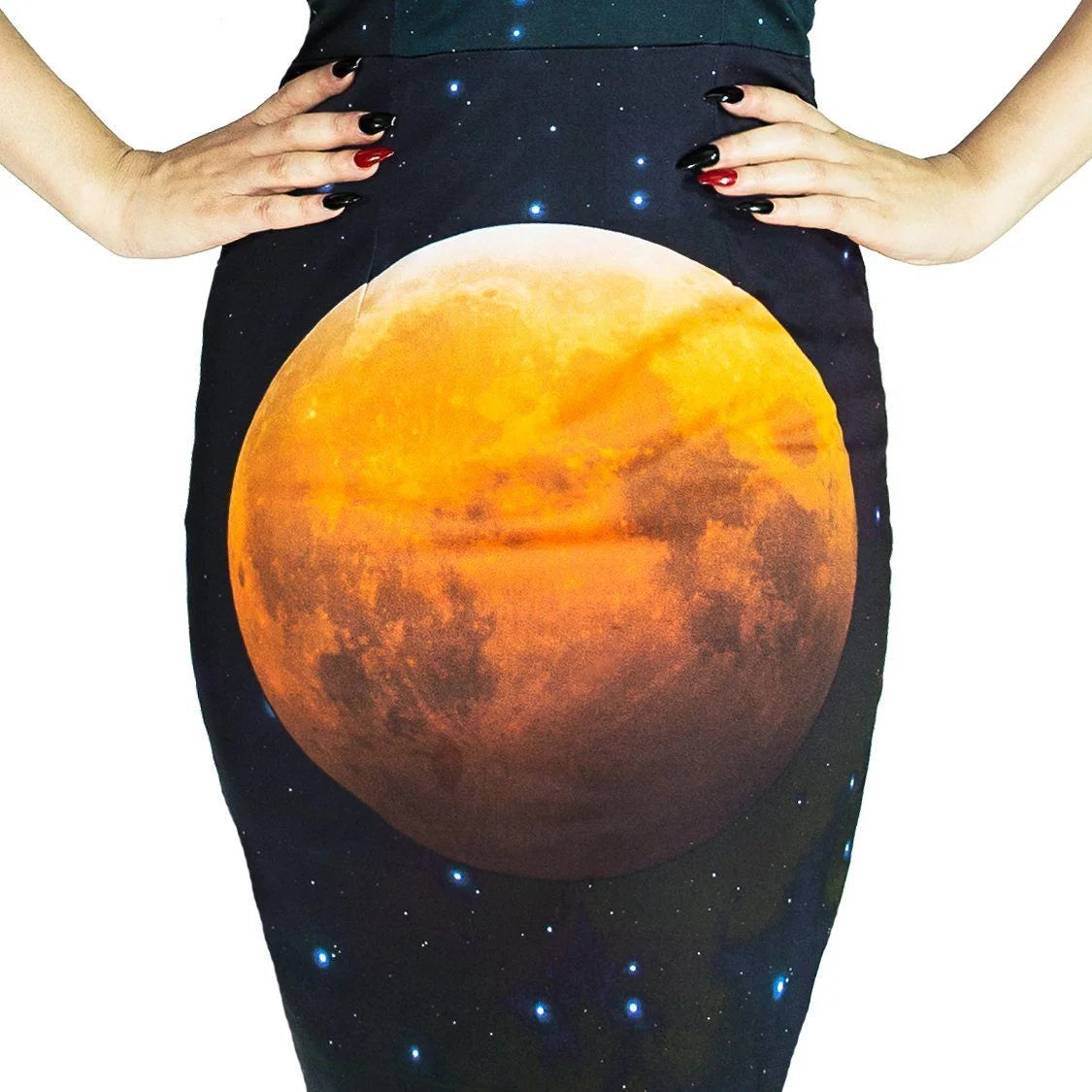 Full Blood Moon Night Sky Midi Dress - Amaris - Dr Faust