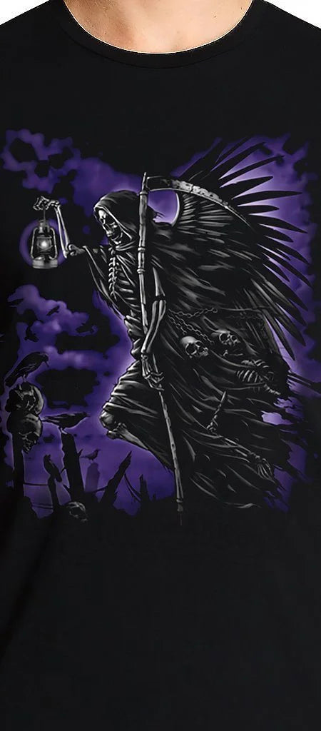 Grim Reaper with Lantern Black T-Shirt - Zayden - Dr Faust