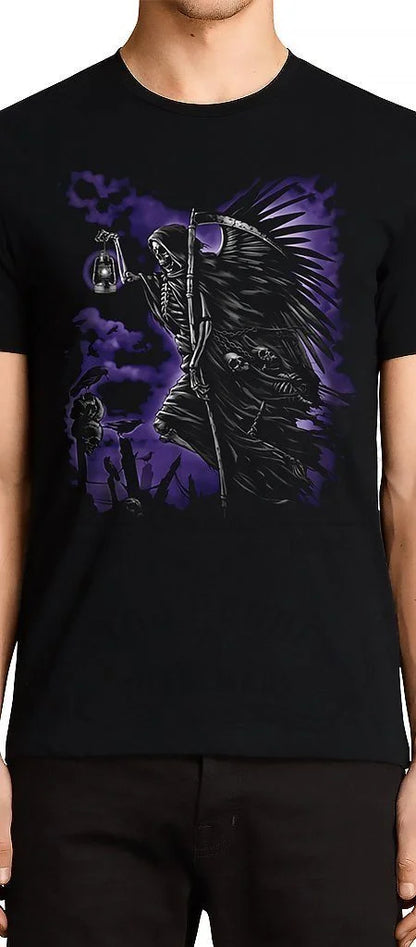 Grim Reaper with Lantern Black T-Shirt - Zayden - Dr Faust