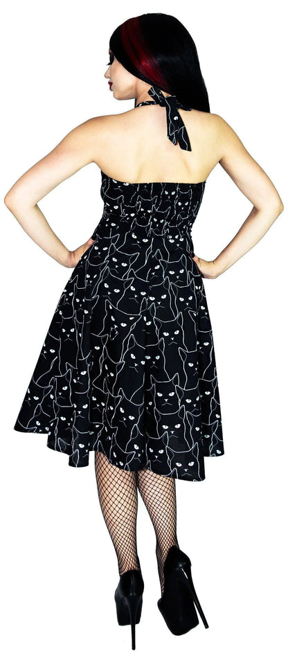 Grumpy Cats Black Midi Dress - Felina - Dr Faust