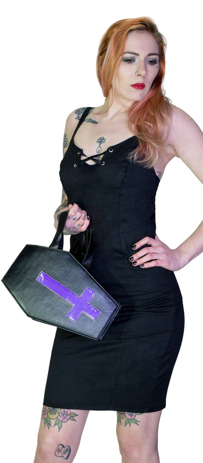 Interchangeable Magnetic Crosses Vegan Leather Coffin Bag - Katana - Dr Faust