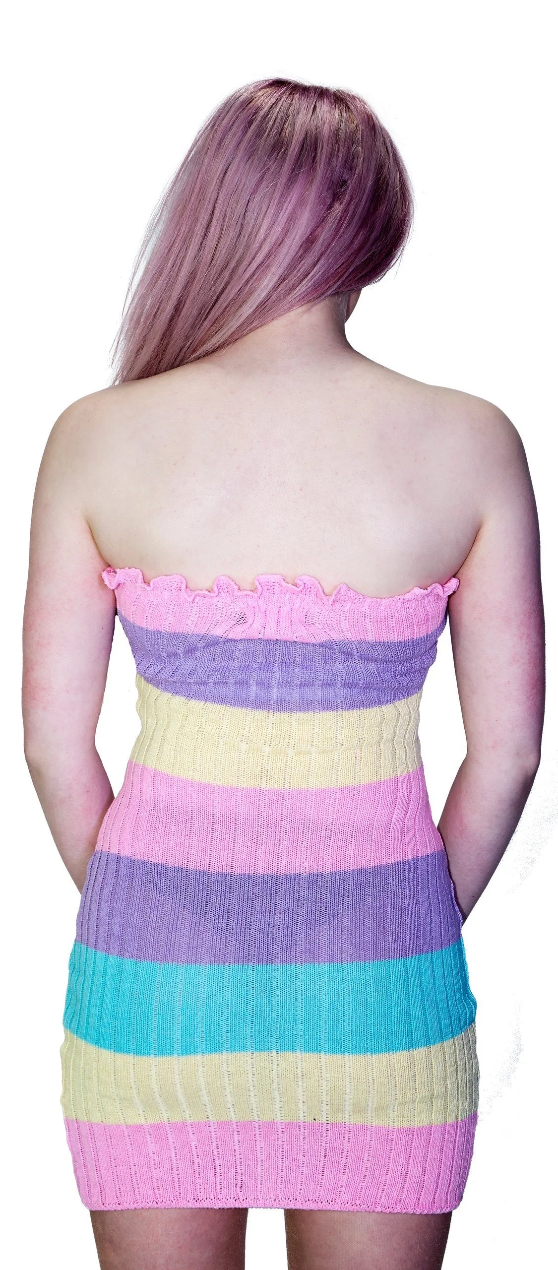 Knitted Multicoloured Bodycon Mini Dress - Zaria - Dr Faust