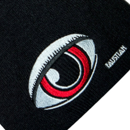 Large Red Eye Faustian Black Beanie - Zane - Dr Faust