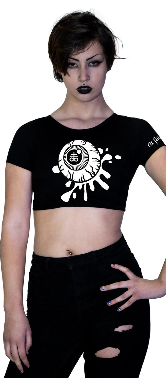 Leviathan Cross Eyeball Black Crop Top - Breanna - Dr Faust