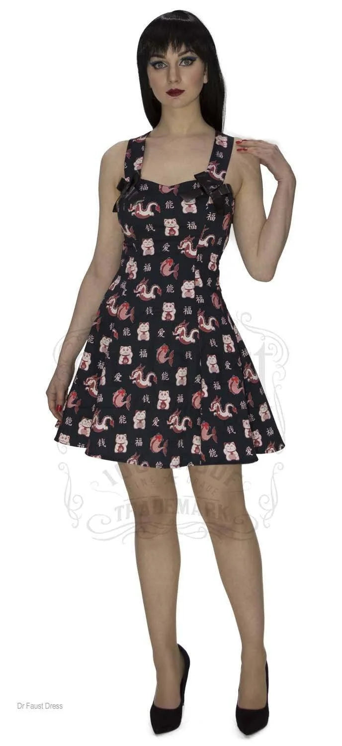 Lucky Cat Good Luck Mini Dress - Iris - Dr Faust