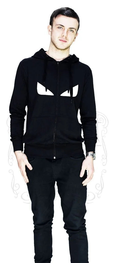 Evil Monster Eyes Men's Black Hoodie - Matthew - Dr Faust