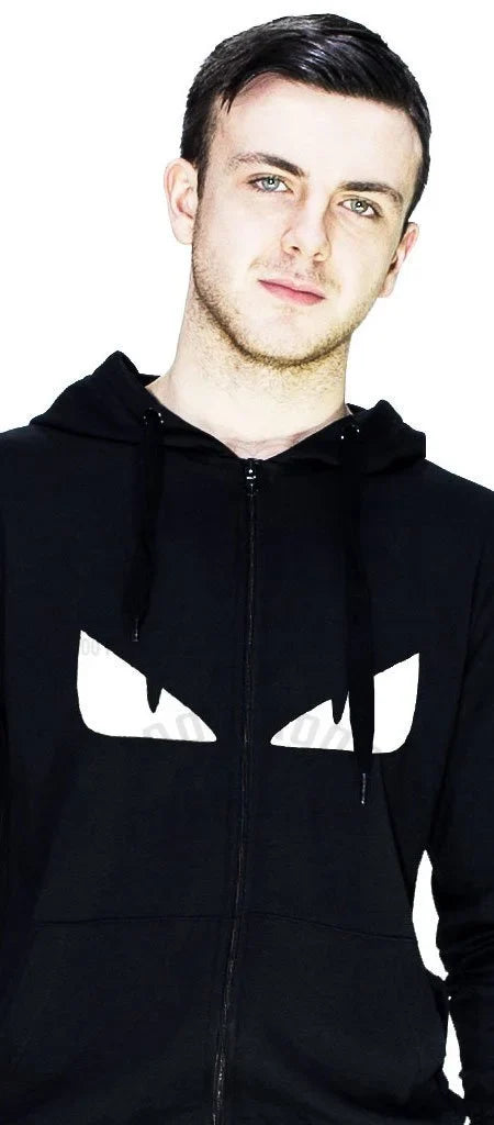 Evil Monster Eyes Men's Black Hoodie - Matthew - Dr Faust