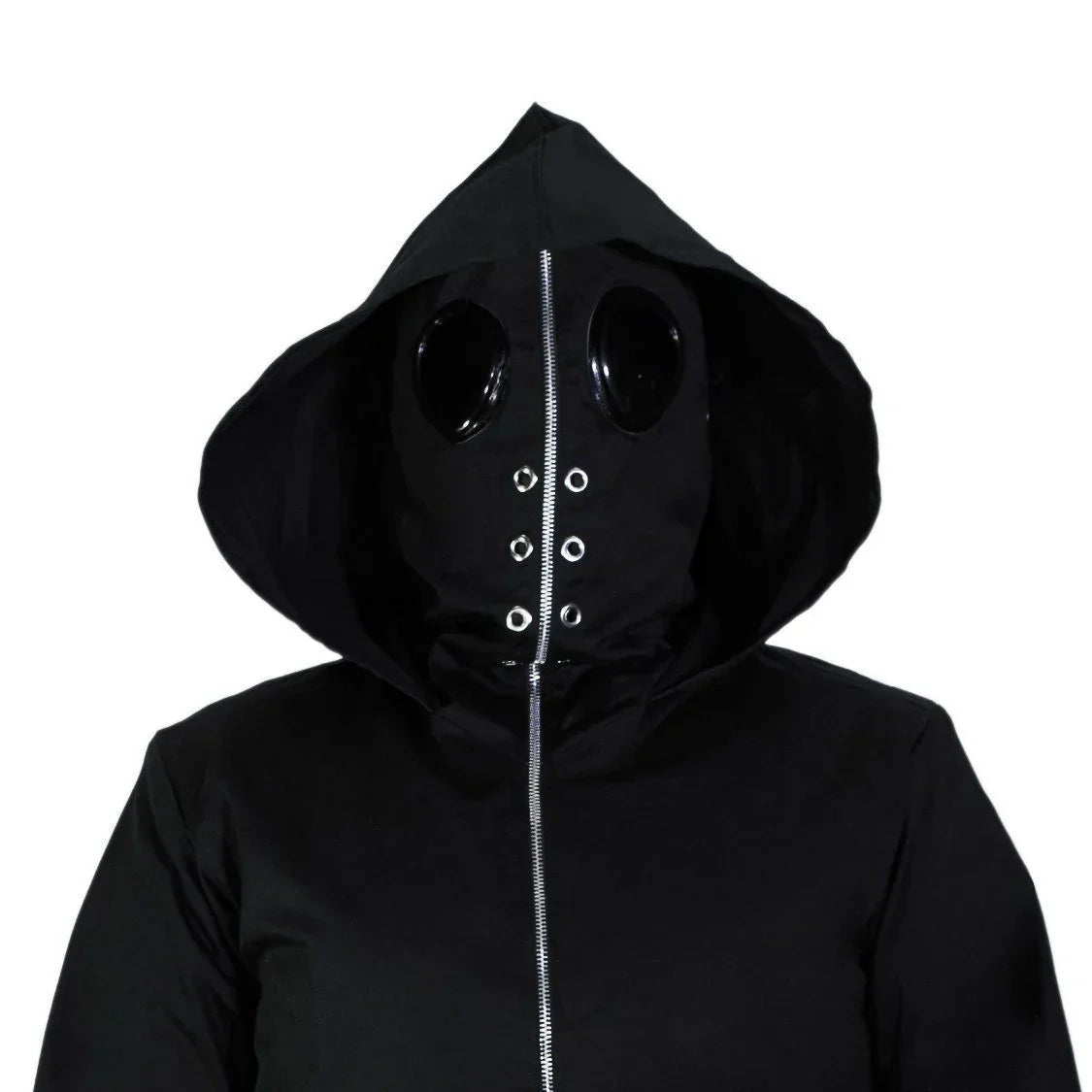 Black Goggles Long Cotton Coat - Gregory - Dr Faust