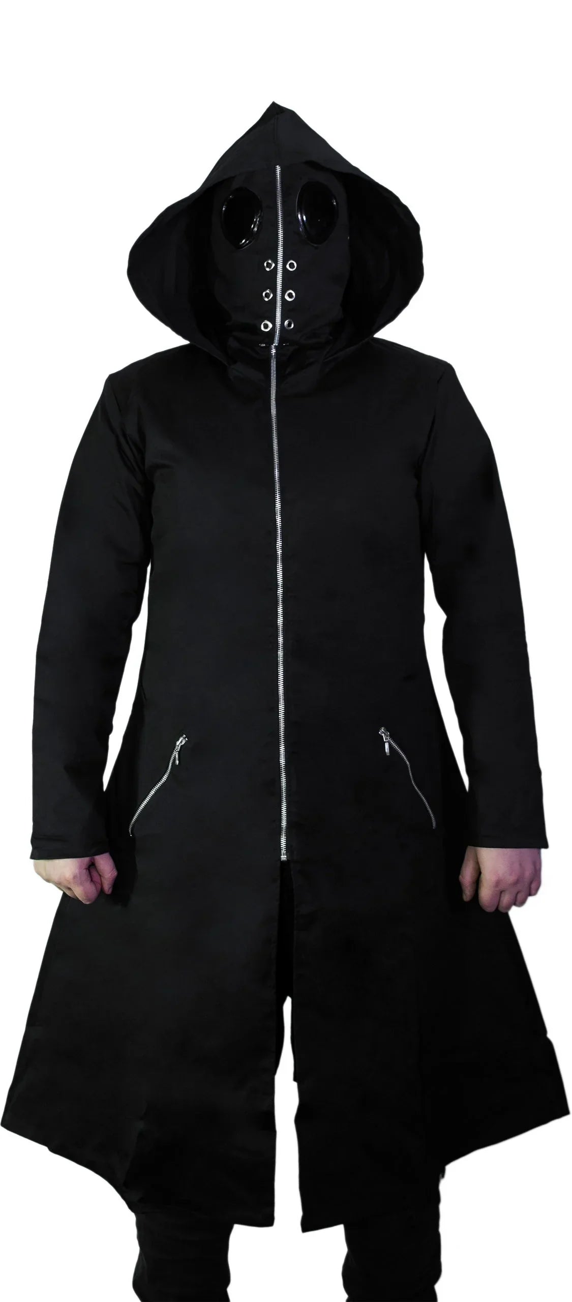 Black Goggles Long Cotton Coat - Gregory - Dr Faust