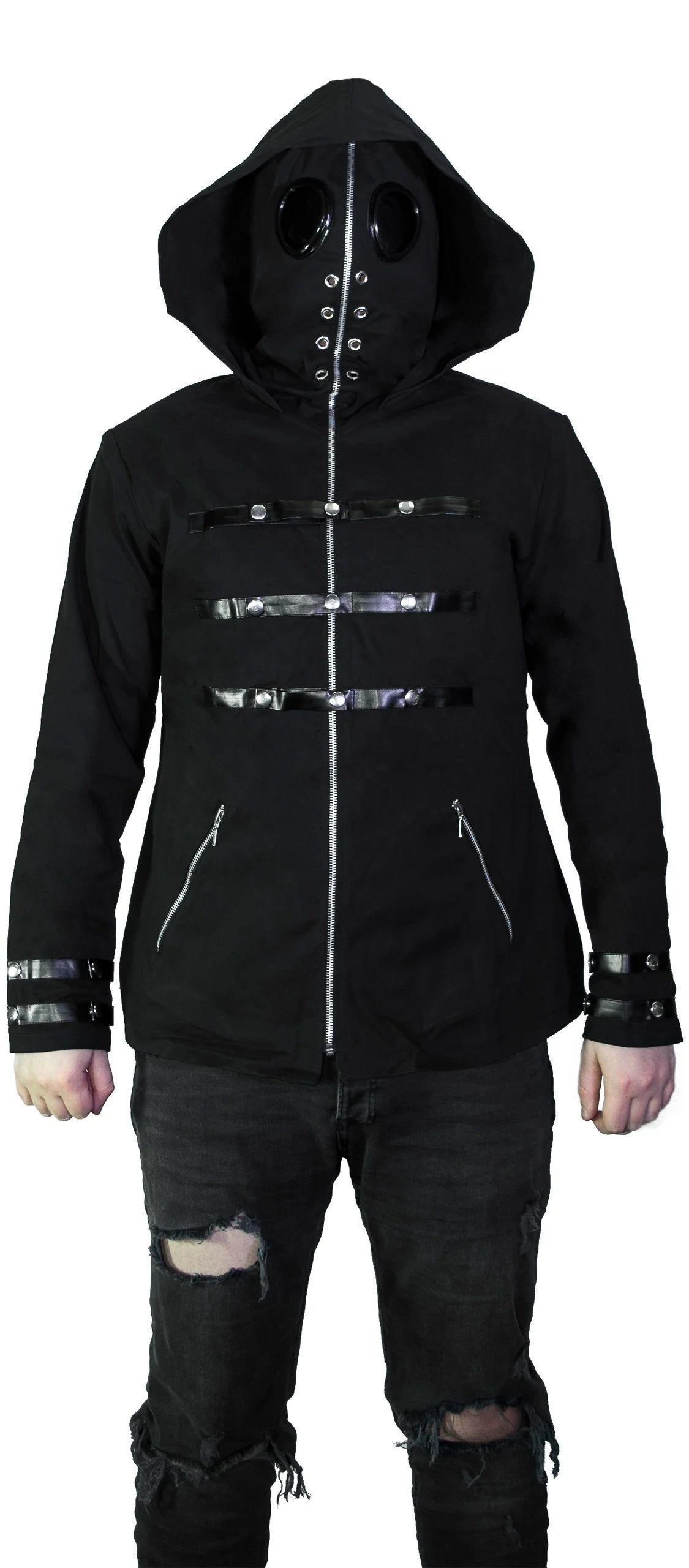 Metal Caps Black Goggles Short Cotton Jacket - Berthold - Dr Faust