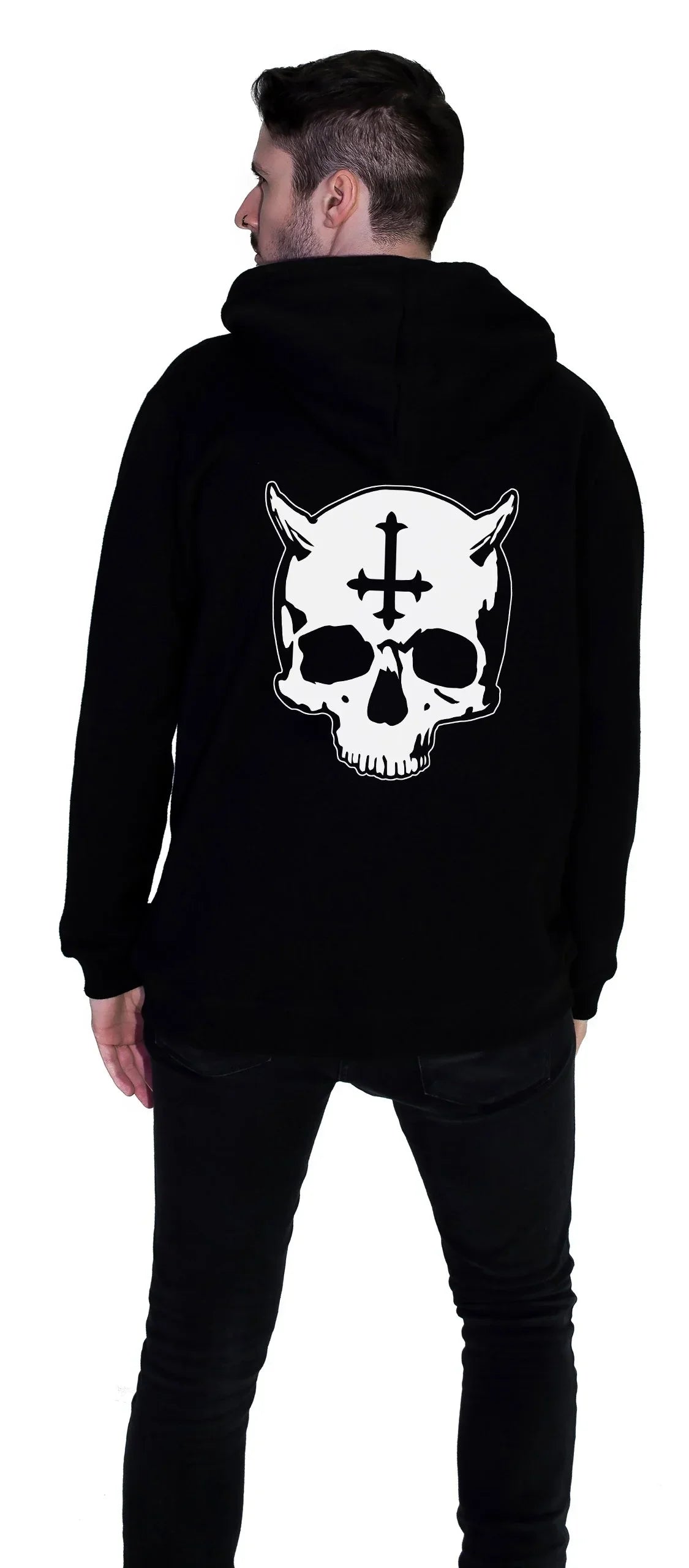 Devil's Skull Men's Black Hoodie - Michael - Dr Faust