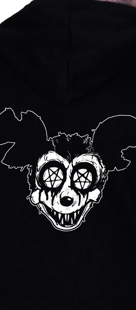 Psycho Mickey Men's Black Hoodie - Sean - Dr Faust