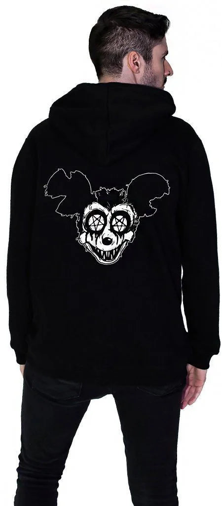 Psycho Mickey Men's Black Hoodie - Sean - Dr Faust