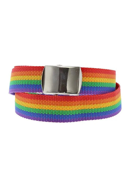 Rainbow Stripe Canvas Webbing Belt - Eduardo - Dr Faust