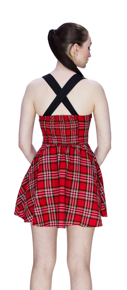 Rebel Red Tartan Mini Dress - Harmony - Dr Faust