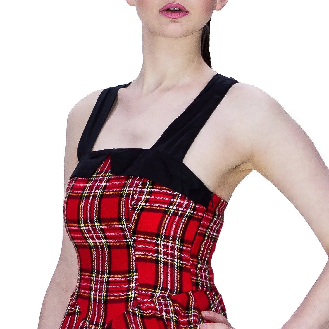 Rebel Red Tartan Mini Dress - Harmony - Dr Faust