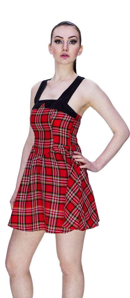 Rebel Red Tartan Mini Dress - Harmony - Dr Faust