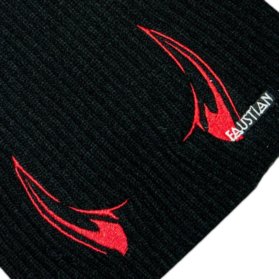 Red Devil Horns Faustian Black Beanie - Dell - Dr Faust