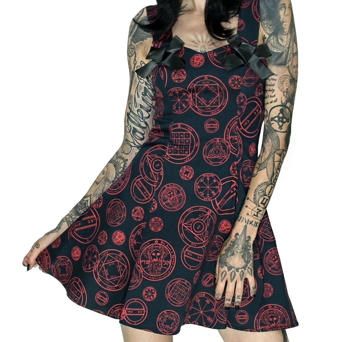 Red Magical Spell Black Mini Dress - Daisy - Dr Faust