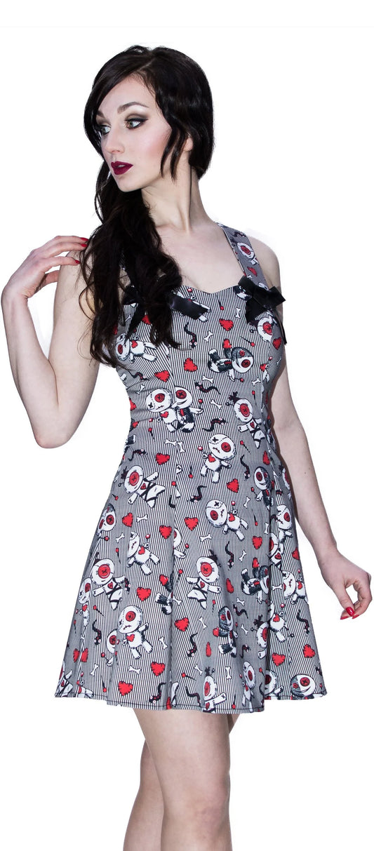 Snakes, Hearts and Voodoo Dolls Mini Dress - Ada - Dr Faust