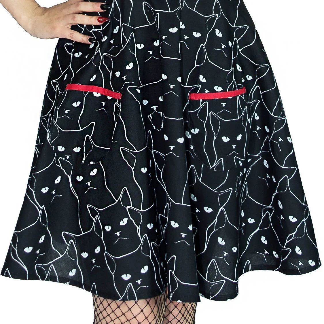 Evil Cats Black Mini Dress - Gatta - Dr Faust