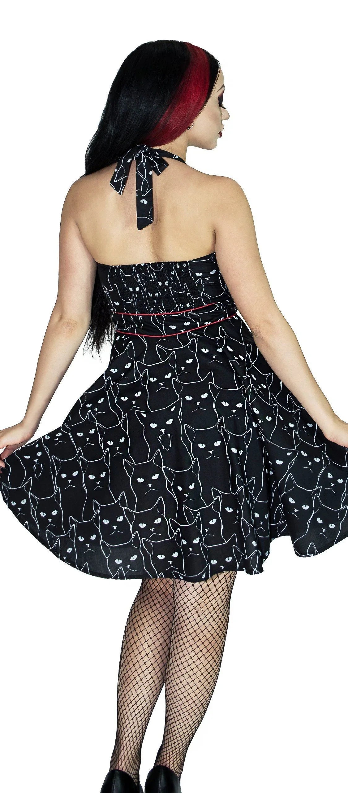 Evil Cats Black Mini Dress - Gatta - Dr Faust