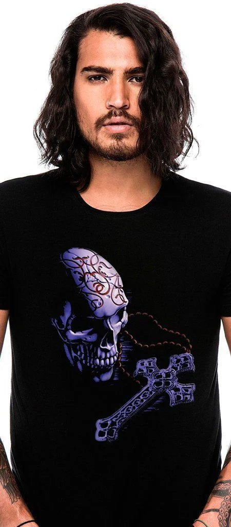 Skull and Cross Black T-Shirt - Malachi - Dr Faust