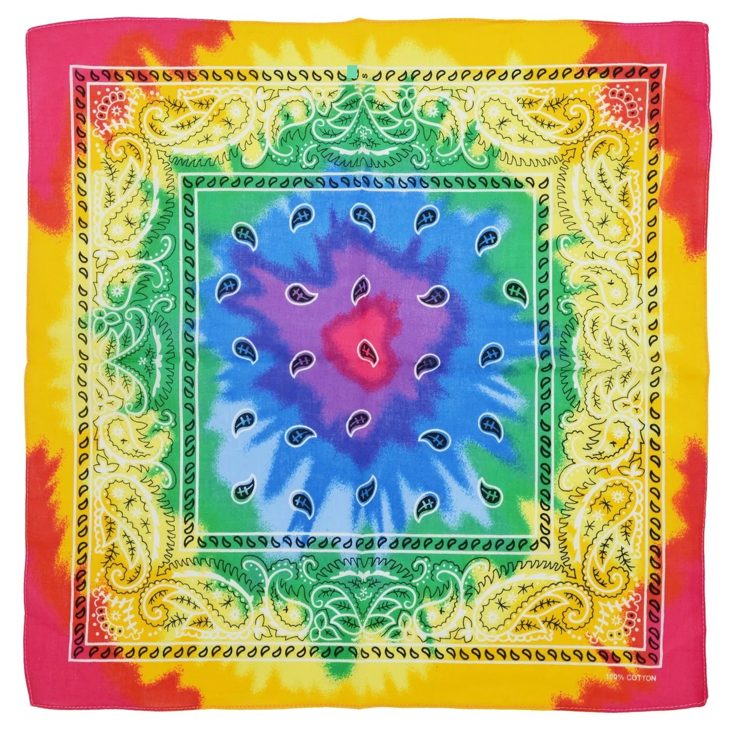 Tie Dye Design Rainbow Cotton Bandana - Everard - Dr Faust