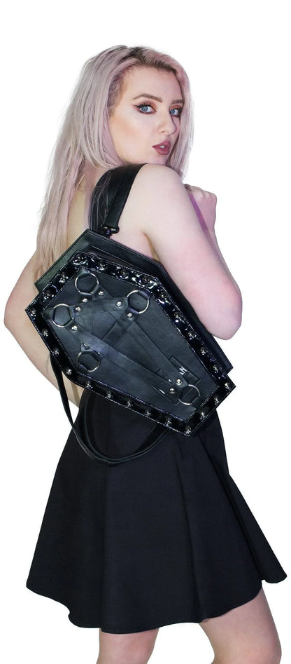Black Pentagram Vegan Leather Coffin Bag - Primrose - Dr Faust