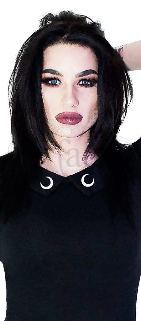 Subtle Crescent Moon Collar Black Maxi Dress - Kailani - Dr Faust