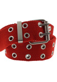 2-Row Eyelets Red Canvas Webbing Belt - Carter - Dr Faust