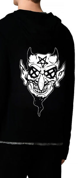 Pentagram Eyes Crazy Devil Men's Black Hoodie - Ryker - Dr Faust