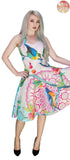 American Robin Henna Pastel Midi Dress - Leonie - Dr Faust