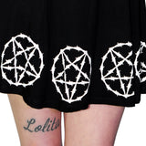 Barbed Wire Pentagram Black Mini Dress - Zahra - Dr Faust