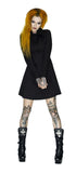Black Long Sleeve Wednesday Addams Mini Dress - Megan - Dr Faust
