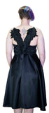 Black Wings Raw Silk Plus Size Midi Dress - Angelique - Dr Faust