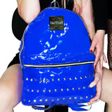 Blue Patent Vegan Leather Backpack - Shining - Dr Faust
