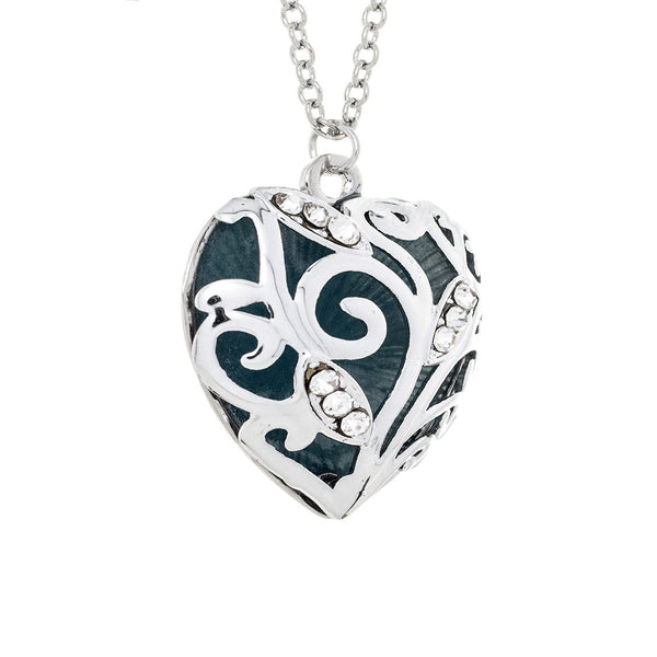 Blue Heart Sparkle Gems Pendant and Necklace - Juliette - Dr Faust