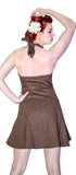 Brown Cheetah Animal Print Halterneck Mini Dress - Kara - Dr Faust